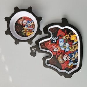 Disney Mickey Mouse Pluto  Pirate Ship bowl and plate set.